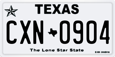 TX license plate CXN0904