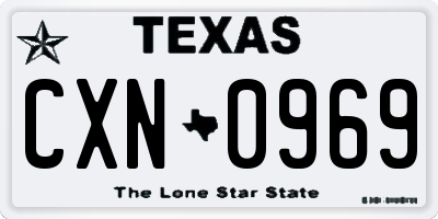 TX license plate CXN0969