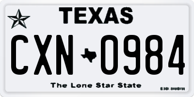 TX license plate CXN0984