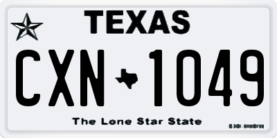 TX license plate CXN1049