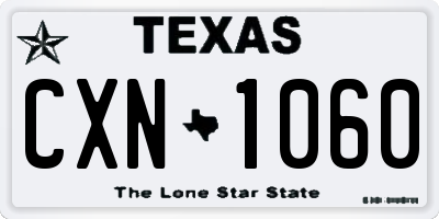 TX license plate CXN1060