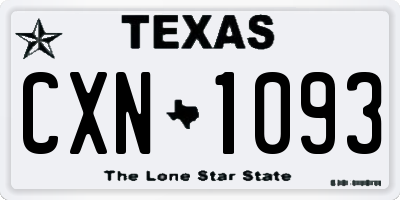 TX license plate CXN1093