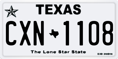 TX license plate CXN1108