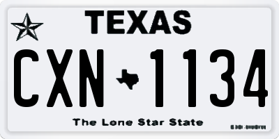TX license plate CXN1134