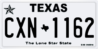 TX license plate CXN1162