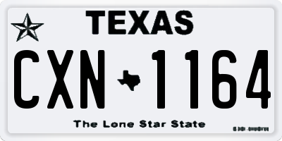 TX license plate CXN1164