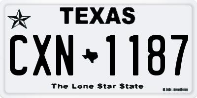 TX license plate CXN1187