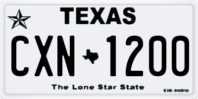TX license plate CXN1200