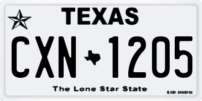 TX license plate CXN1205