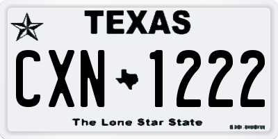 TX license plate CXN1222