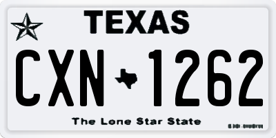 TX license plate CXN1262