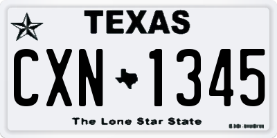 TX license plate CXN1345
