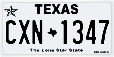 TX license plate CXN1347