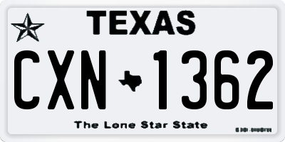 TX license plate CXN1362