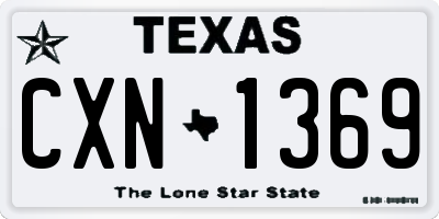 TX license plate CXN1369