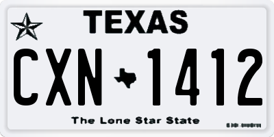 TX license plate CXN1412