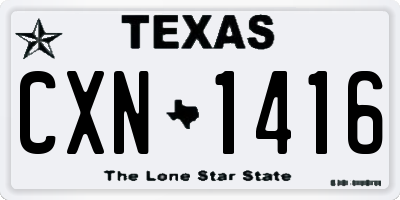 TX license plate CXN1416