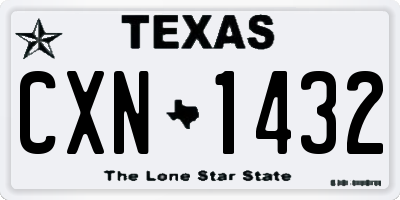 TX license plate CXN1432