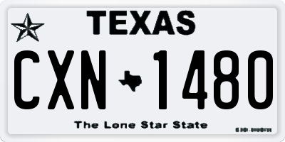 TX license plate CXN1480