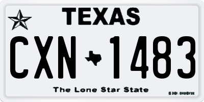 TX license plate CXN1483