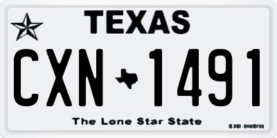 TX license plate CXN1491