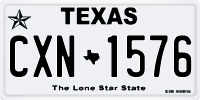 TX license plate CXN1576