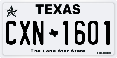 TX license plate CXN1601