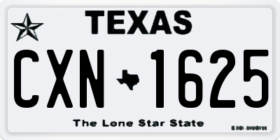 TX license plate CXN1625