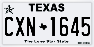 TX license plate CXN1645