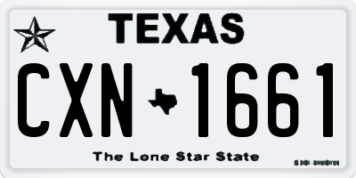 TX license plate CXN1661