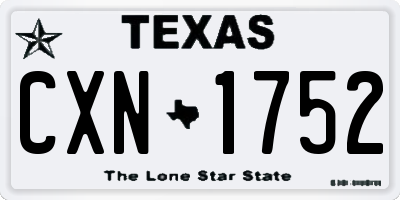 TX license plate CXN1752