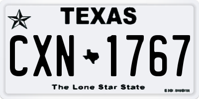 TX license plate CXN1767