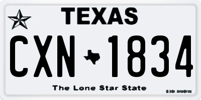 TX license plate CXN1834