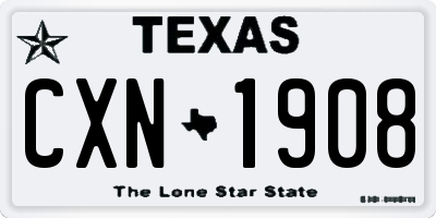 TX license plate CXN1908