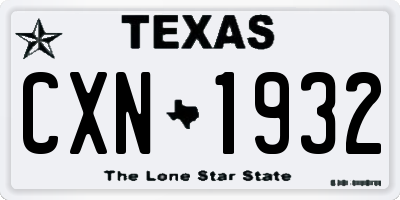 TX license plate CXN1932