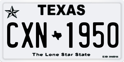 TX license plate CXN1950