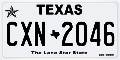 TX license plate CXN2046