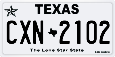 TX license plate CXN2102