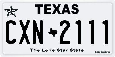 TX license plate CXN2111