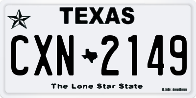TX license plate CXN2149