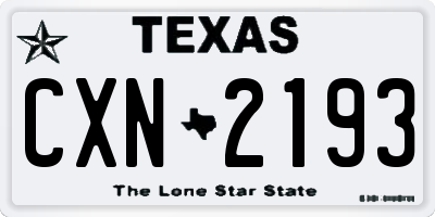 TX license plate CXN2193