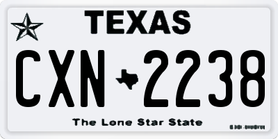 TX license plate CXN2238