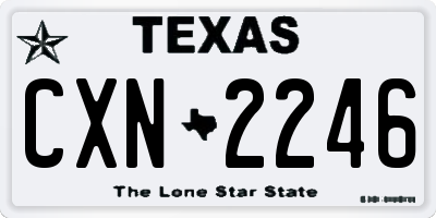 TX license plate CXN2246