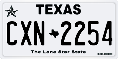 TX license plate CXN2254