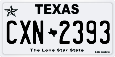 TX license plate CXN2393