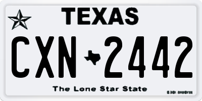 TX license plate CXN2442