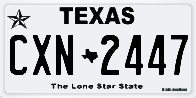 TX license plate CXN2447
