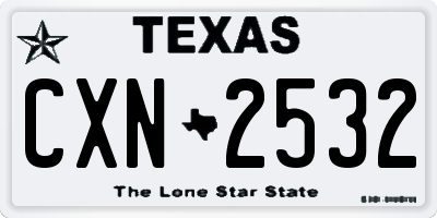 TX license plate CXN2532