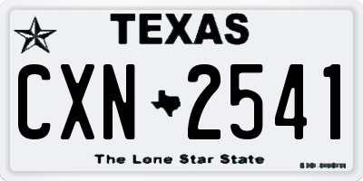TX license plate CXN2541
