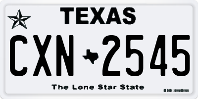 TX license plate CXN2545